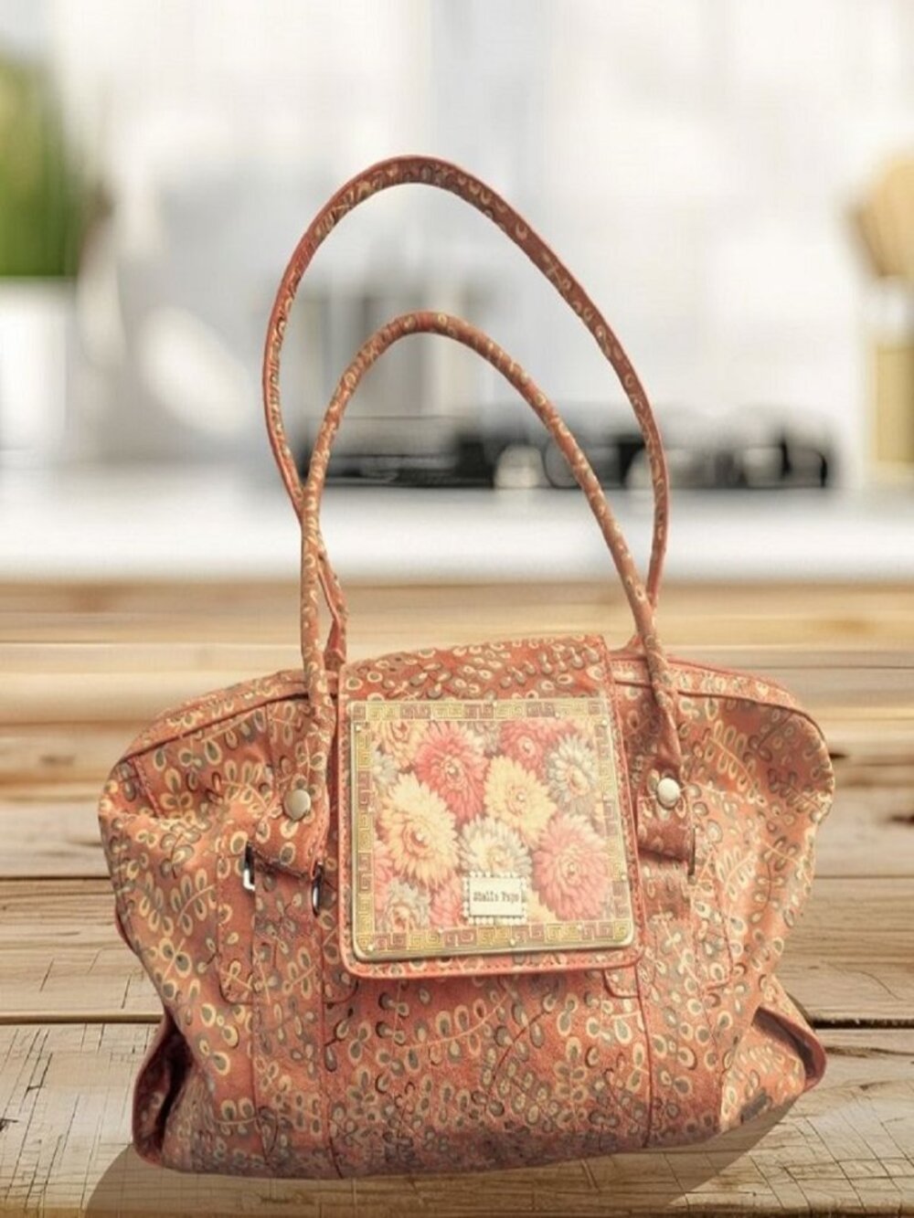 Vintage Stella Page Limited Edition Hobo Satchel Bag Floral Tapestry #8726